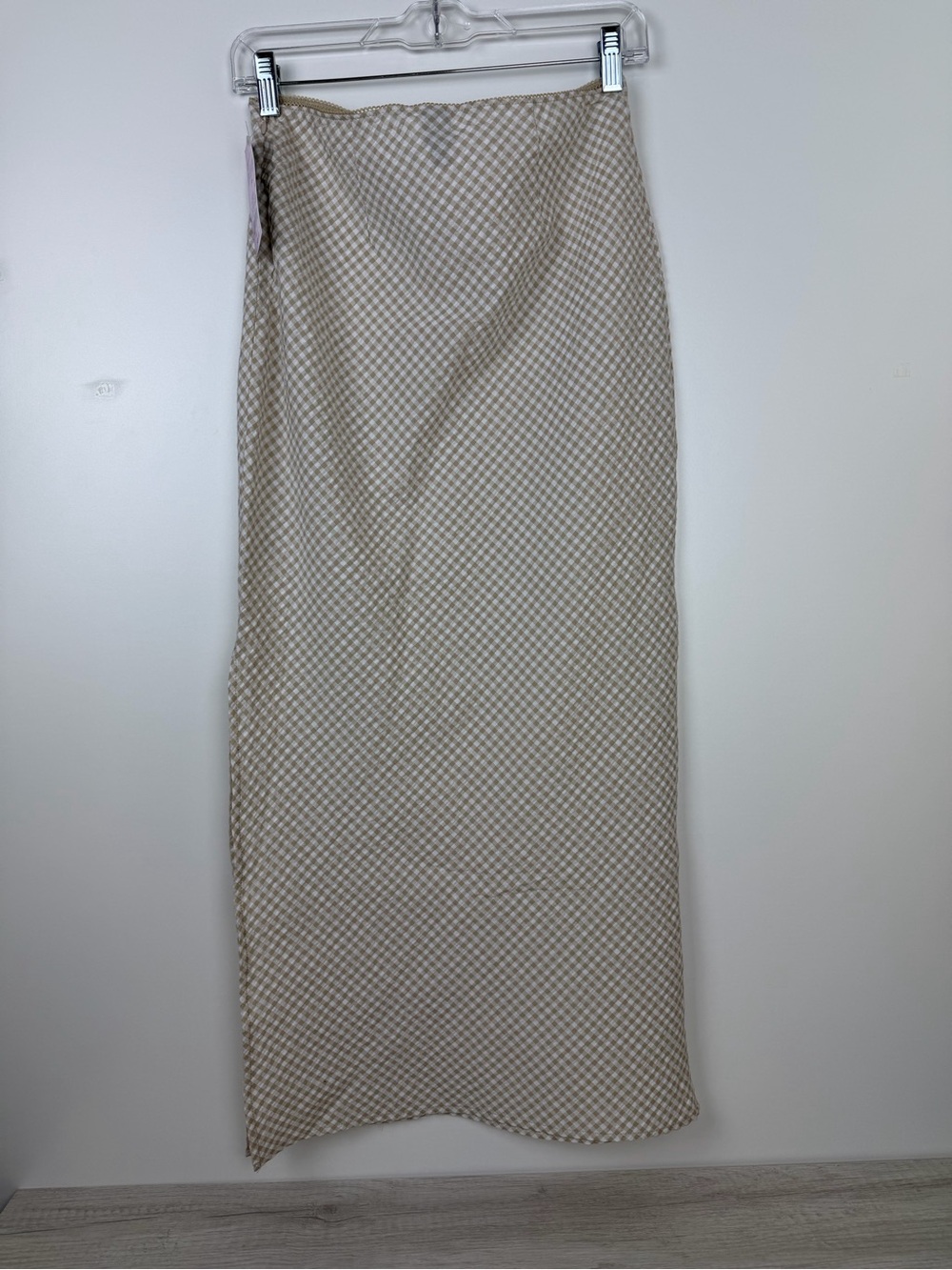Wild Fable Gingham Midi Skirt Tan & White Size XS NWT - Picture 9 of 11
